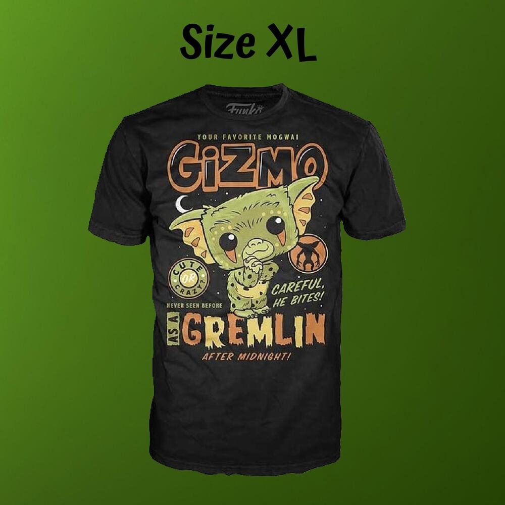 Gremlins GIZMO Gremlin Careful He Bites After Midnight Funko Pop Shirt Size XL